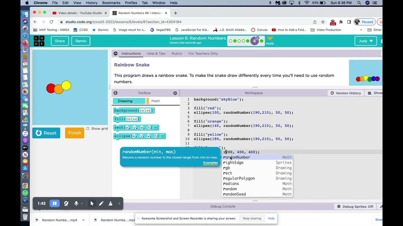 Code org Lesson 6 Level 6 Unit 3 Discoveries - YouTube