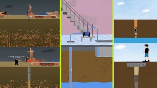 House Borewell Simple Animation | Borewell Drilling Inside | Borewell Sealing the Hole 🕳️#animation 