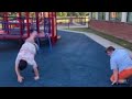 two fat dudes fighting on school property