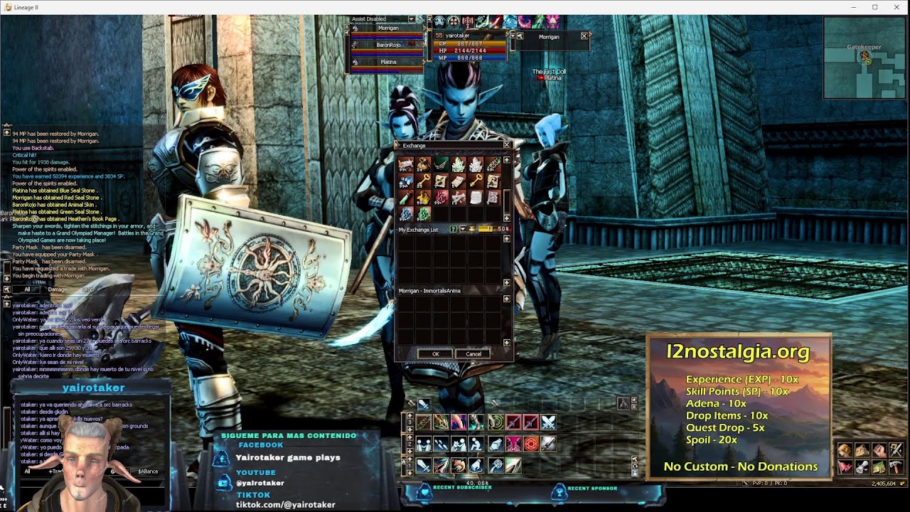 Lineage 2 Nostalgia Gameplay vamos a Catacumbas a sacar piedras con el BaronRojo