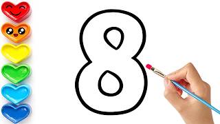 Drawing and Coloring Numbers with Crayons 🌈Step by Step Drawing Tutorial