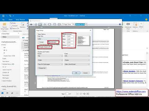 How to print emails without cutting off on the side in Outlook