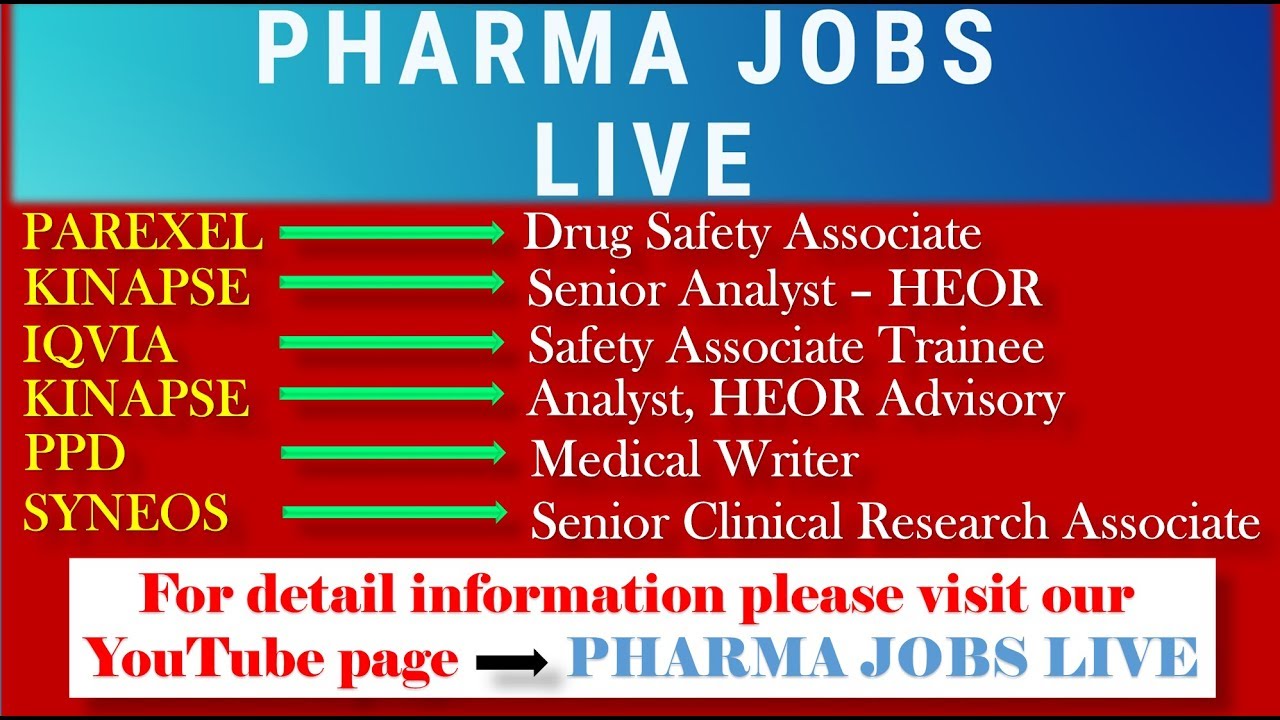 New Pharma Jobs - June-2019 | Pharma Jobs Live
