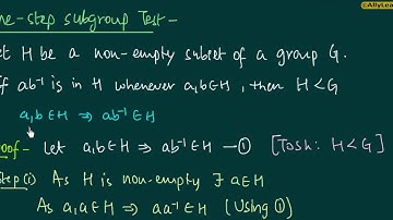One-Step Subgroup Test - Theorem, proof and examples