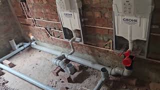 Plumbing in bathroom with full details | modern bathroom pipe fittings | bathroom full plumbing work