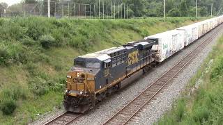 20190705 July 5 2019 CSX Q410 and Q032 intermodal ET44AH TPIX mid train DPU ES44AC-H