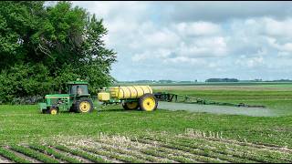 Spraying my first Field of Beans with the new sprayer.