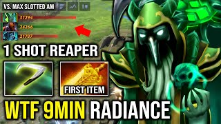 WTF 9Min Radiance AOE Pulse Infinite Skill Spam 1 Shot Reaper Necrophos Vs Max Slotted AM Dota 2