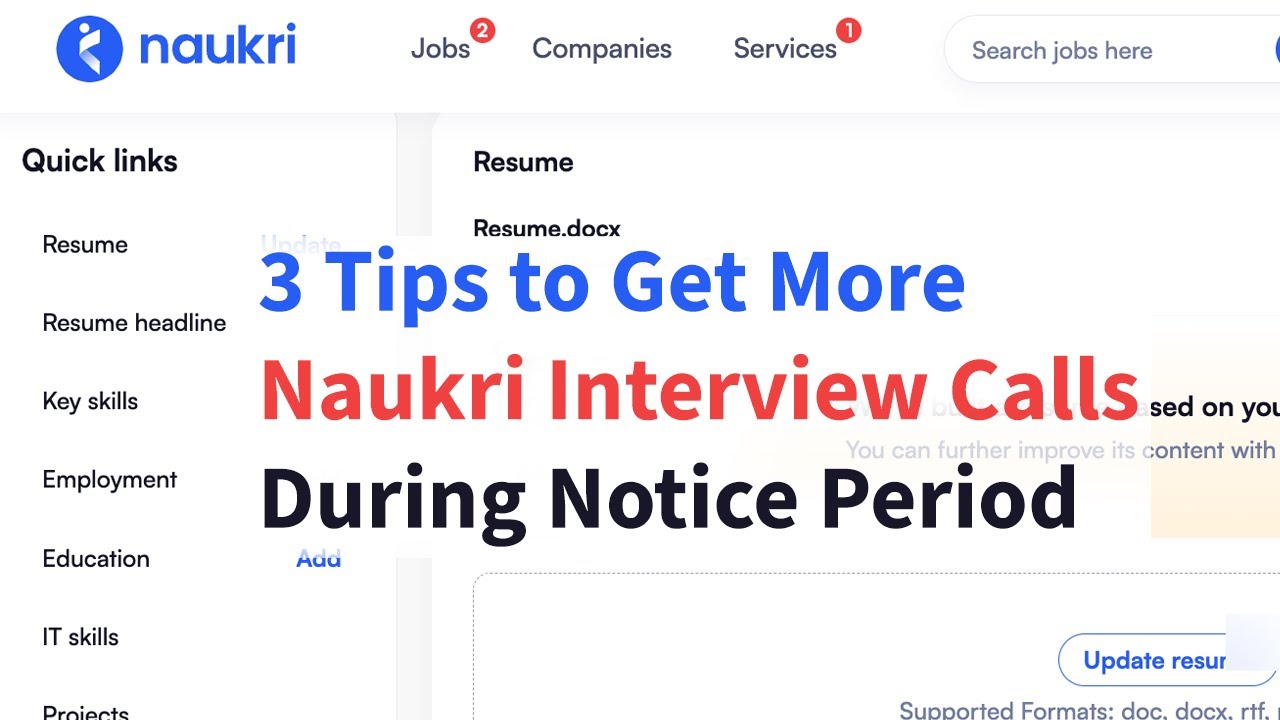 How to Get More Interview Calls from Naukri During Notice Period (2024)