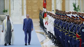 President Erdogan was welcomed with an official ceremony by President Al Nahyan of the UAE