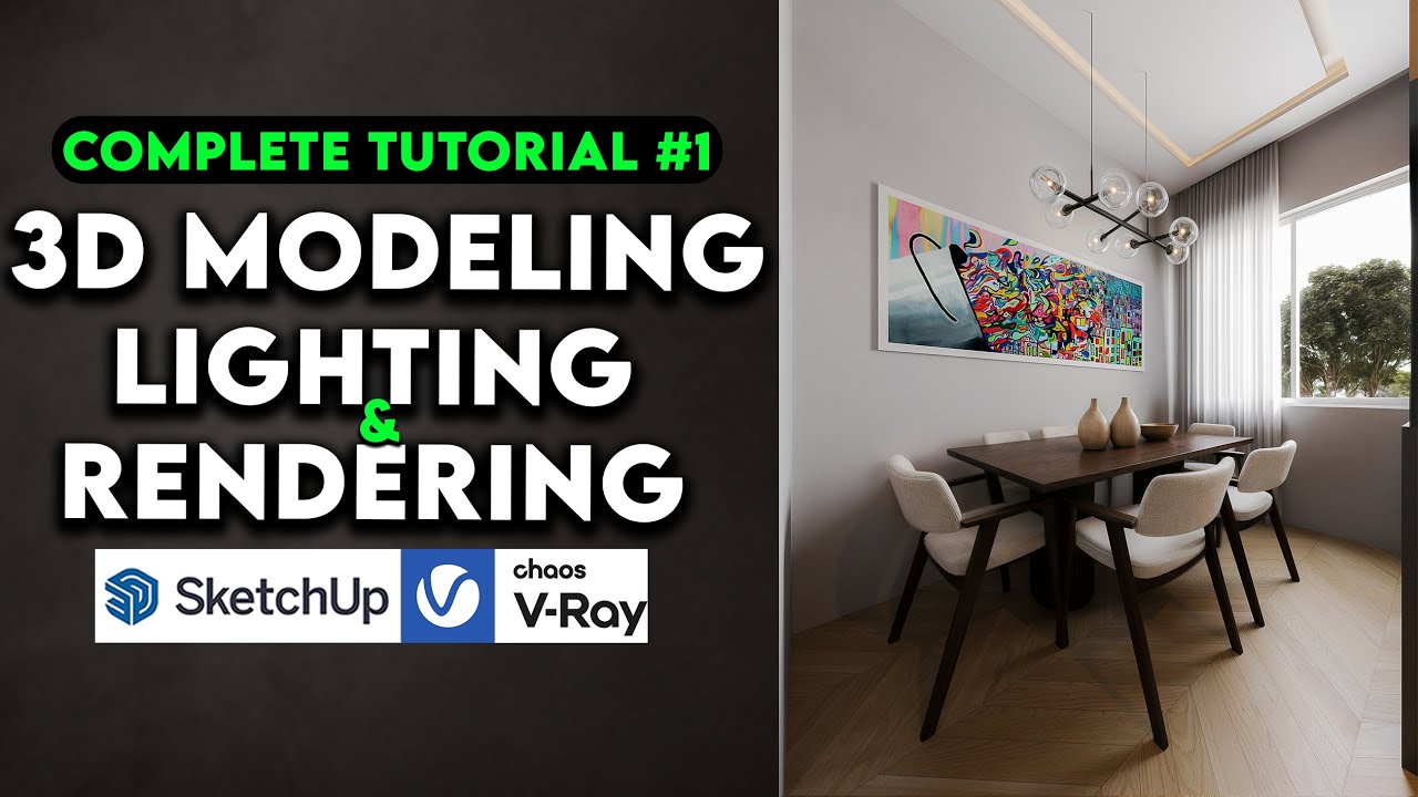 INTERIOR MODELING 01 | TEXTURE, LIGHTING AND RENDERING | SKETCHUP AND V ...