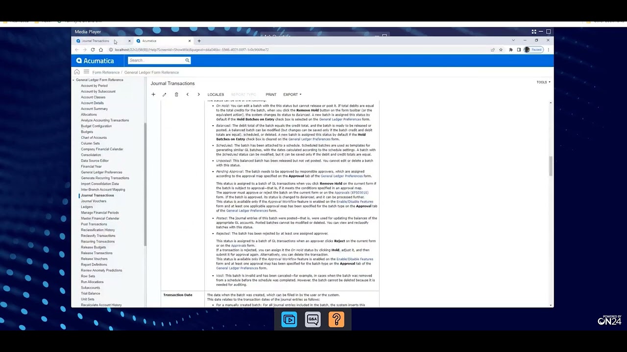 Acumatica Cloud ERP 2022 R2 New Features - System Wide - Built In Info Tips