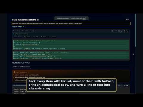 JavaScript Ch20: Looping through arrays | The Last Dev Standing