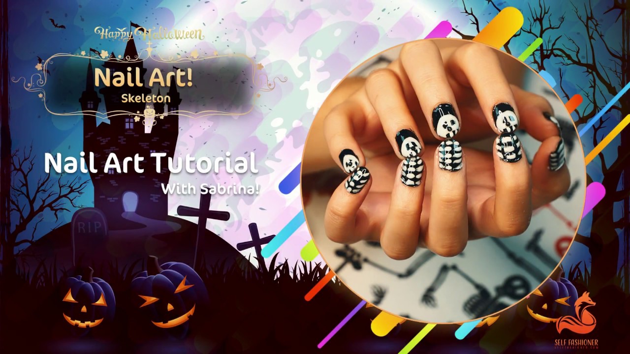 3. Rainbow Skeleton Nail Art Tutorial - wide 8