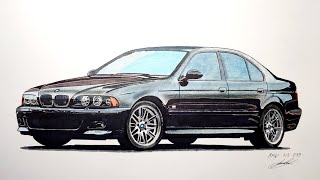 Realistic drawing BMW M5 E39