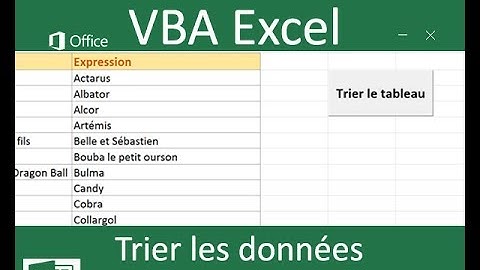 Trier les tableaux par le code Visual Basic