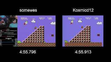 Super Mario Bros. somewes (4:55.796) vs. Kosmicd12 (4:55.913)
