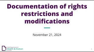 Documentation of rights restrictions and modifications