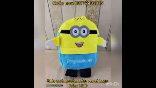 kids cartoon character velvet bags