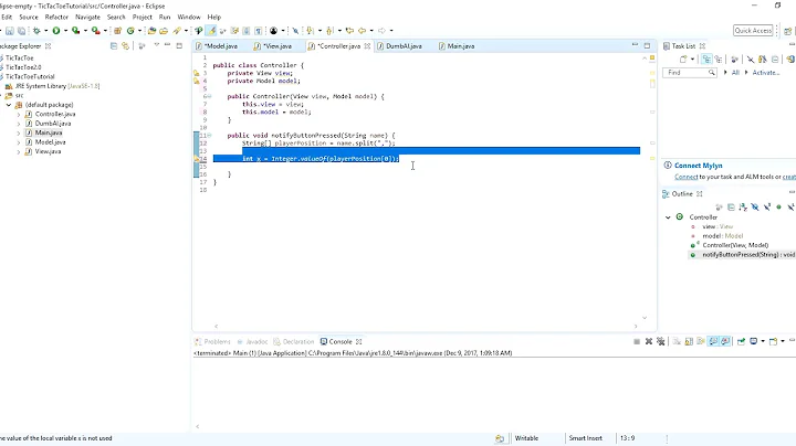 Tic Tac Toe, Controller