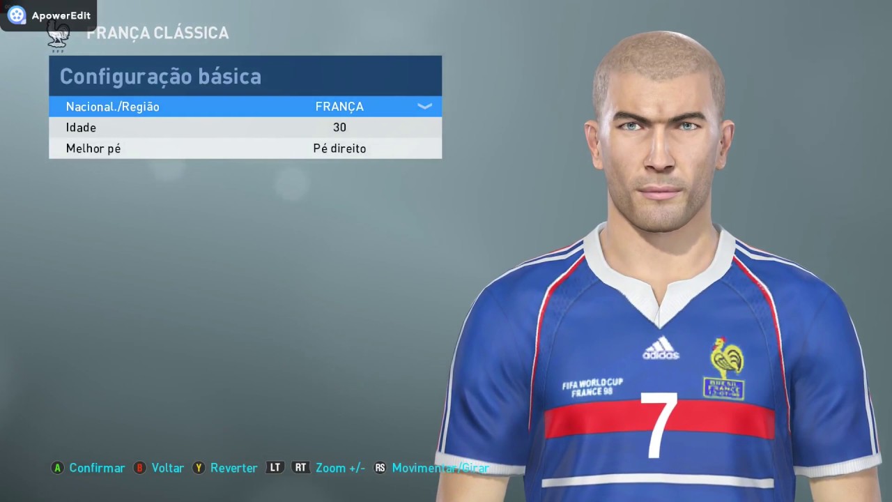 ZIDANE TUTORIAL  FACE EDIT-PES 19...FORTALECE AI AMIGOS SE INSCREVAM NO CANAL DEIXE SEU LIKE...