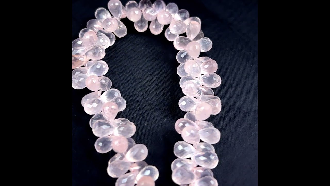 Rose Quartz Natural Drop Briolette Cut VS Clarity 8x6-10x6mm Drilled Loose Gemstone
