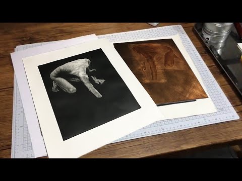 メゾチント「Opening Mantle」 銅版画 メゾチント「Opening Mantle」 銅版画 メゾチント「Opening
