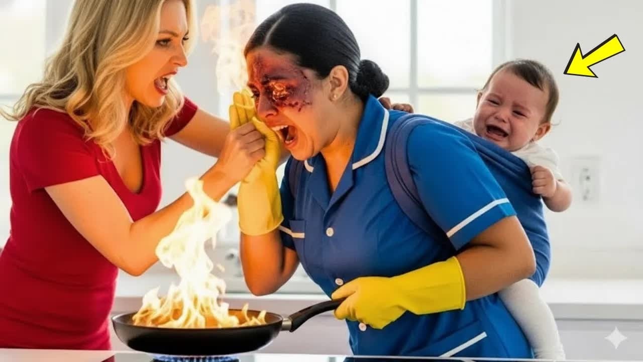Die Ehefrau des Millionärs verbrennt das Gesicht des Kindermädchens… bis dass…