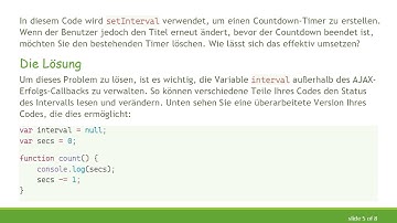 Wie man Set and Clear Interval in AJAX-Aufrufen mit JavaScript verwendet