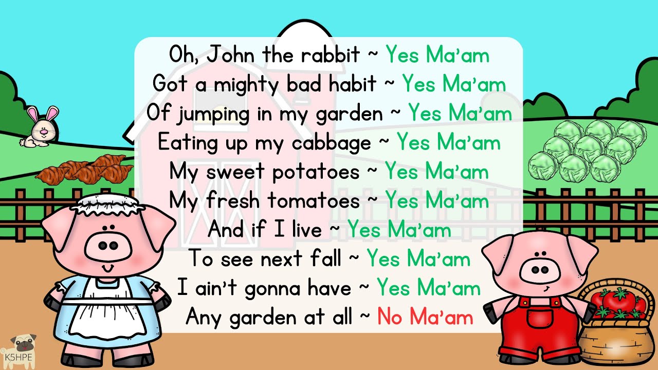 Music John The Rabbit, Vocal Music Education, Children Singing Folk