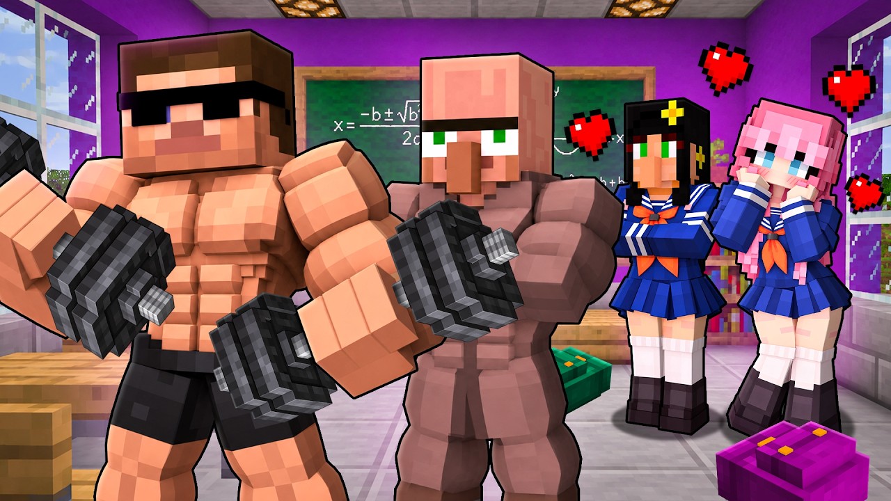 Bodybuilding to Rizz SCHOOL GIRLS in Minecraft