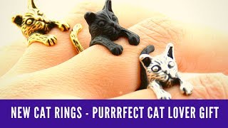 Brand-New Cat Ring 😻 Purrrfect Cat Jewelry: Adjustable Wrap Ring Makes Great Cat Lover Gift