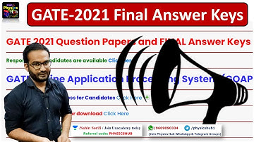 GATE-2021 Answer Keys Released by IIT Bombay | Official GATE-2021 Answer Keys | Physics Hub