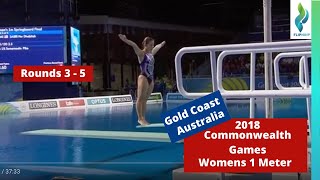 2018 Commonwealth Games Diving - Womens 1 Meter Diving - Rounds 3-5