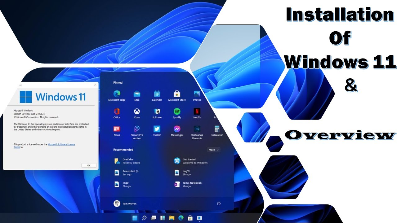 Windows 11 installation and Overview - YouTube