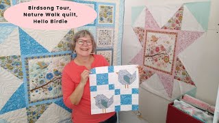 Birdsong Tour Day 1, Nature Walk quilt, Hello Birdie