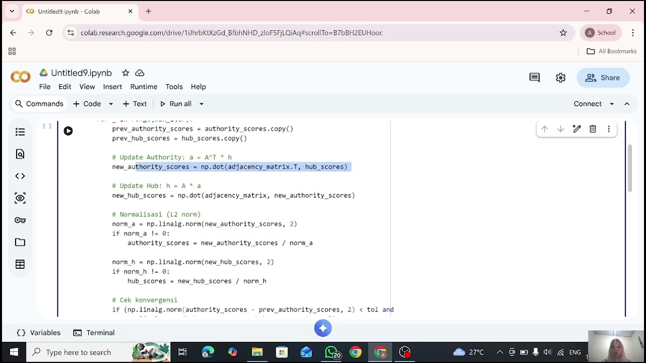 Implementation of the HITS Algorithm Using Python