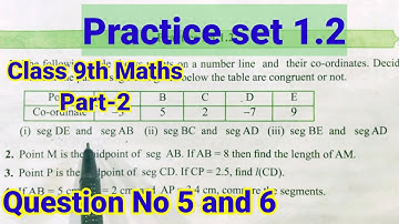 Practice set 1.2 Class 9th Maths Part-2 | Basic Concepts in Geometry | Question No 5 and 6