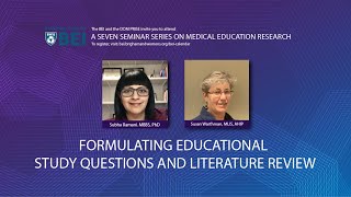 BEI/PRISE Presents: Formulating Study Questions and Literature Review