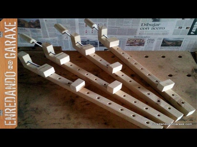 Como hacer sargentos de madera. How to make wooden bar clamps. 