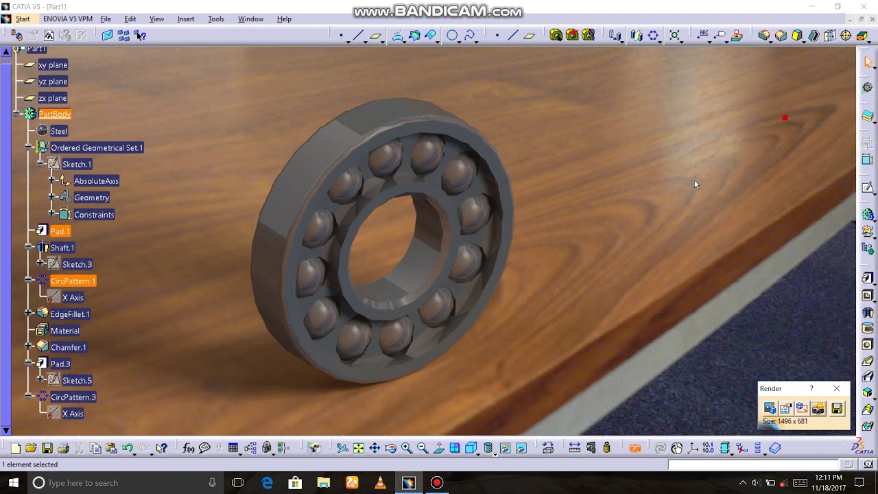 How to make ball bearing in catia v5 YouTube