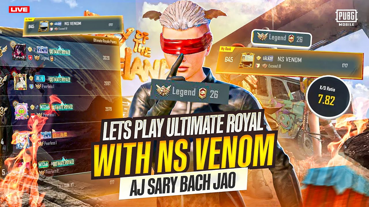 LET'S DO RANK IN ULTIMATE ROYALE ROAD TO LEGEND WITH NS VENOM | PUBG MOBILE STREAM 