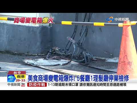 嚇! 疑下雨害短路 美食商場變電箱驚"爆"竄火│中視新聞 20200816