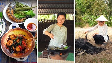 Ngon Khó Cưỡng Với Mấy Món Ăn Từ Cá, Cá Lóc Nướng Trui, Cá Lóc Kho Tộ | Út Về Vườn