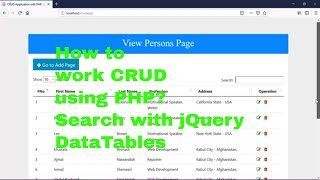 PHP CRUD with MySQL & Bootstrap | Search with jQuery DataTables Part 06 |