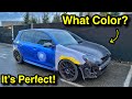 Rebuilding A WRECKED And MODDED 2012 MK6 Volkswagen Golf R From COPART Part 7! (WHAT COLOR PAINT?)