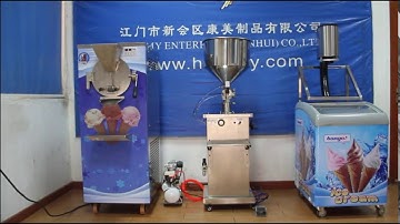 4 kinds of machines make up one-shot ice cream machine production line-HM25&HM28S&SJ111-K100&display