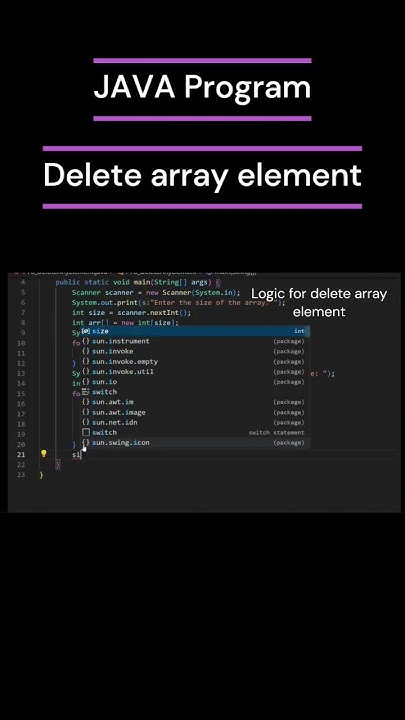 How to delete array element in java #java #coding #array #algorithm ...