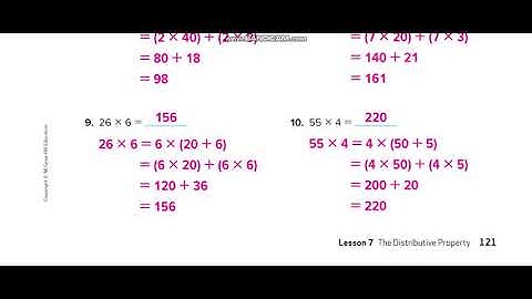 Grade 5 Chapter 2 Lesson 7 The Distributive Property