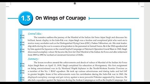 Class 10th |  English | Ch 1.3 | On Wings of Courage | Questions & Answers